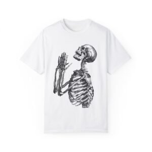 Unisex Skeleton Prayer T-Shirt - Grief; Reflection Design